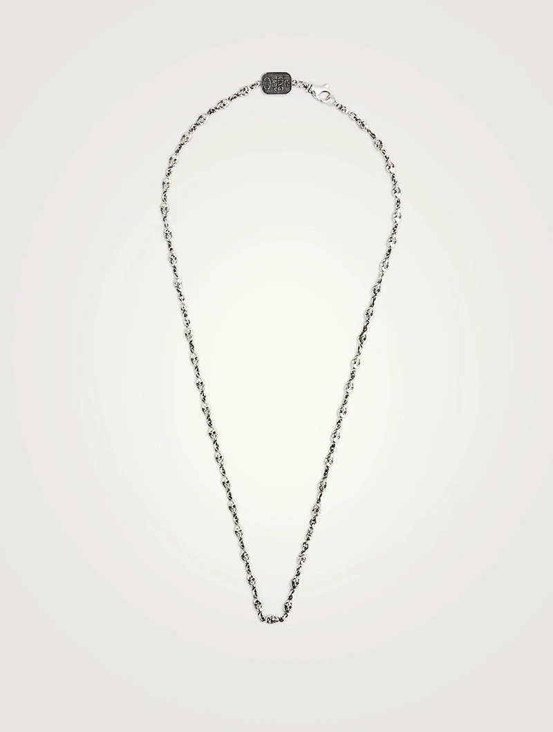 Small Silver Skull Chain Necklace