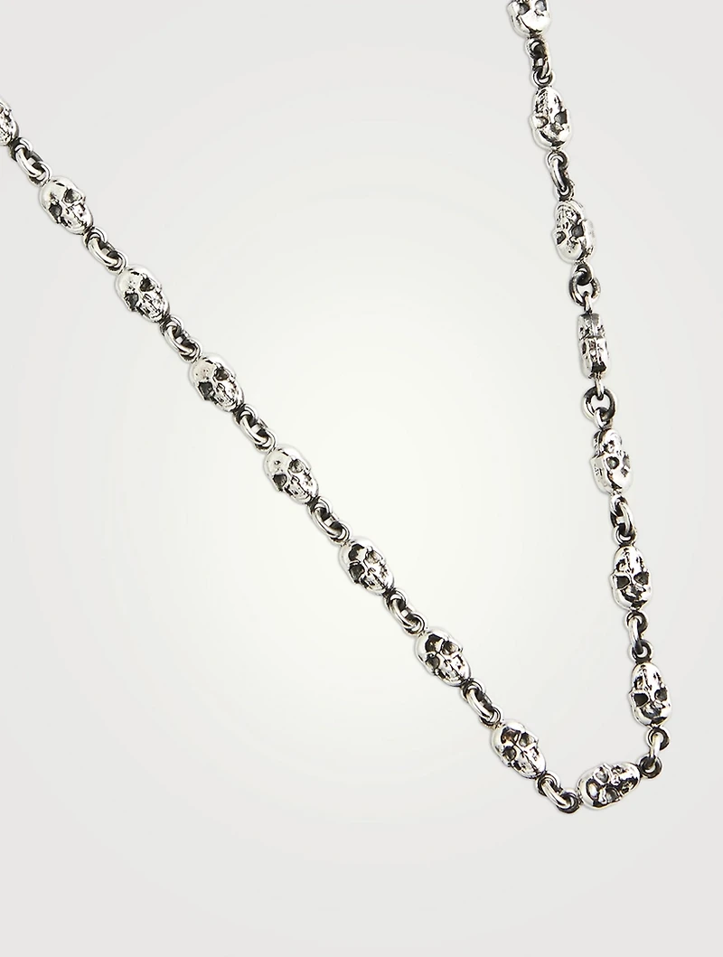 Small Silver Skull Chain Necklace