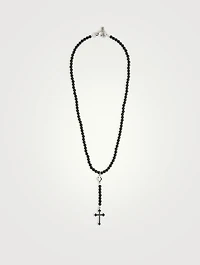 Onyx Beaded Cross Rosary