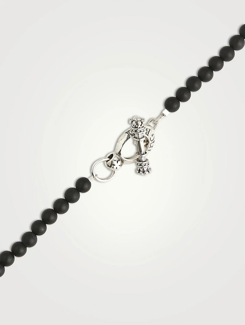 Onyx Beaded Cross Rosary