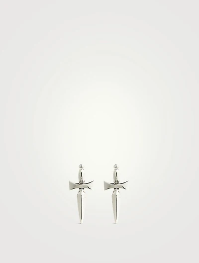 Silver Classic Dagger Stud Earrings