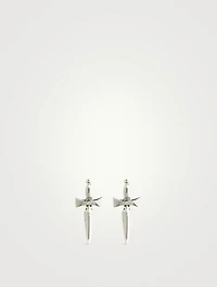 Silver Classic Dagger Stud Earrings