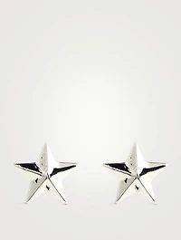 Silver Five-Pointed Star Stud Earrings