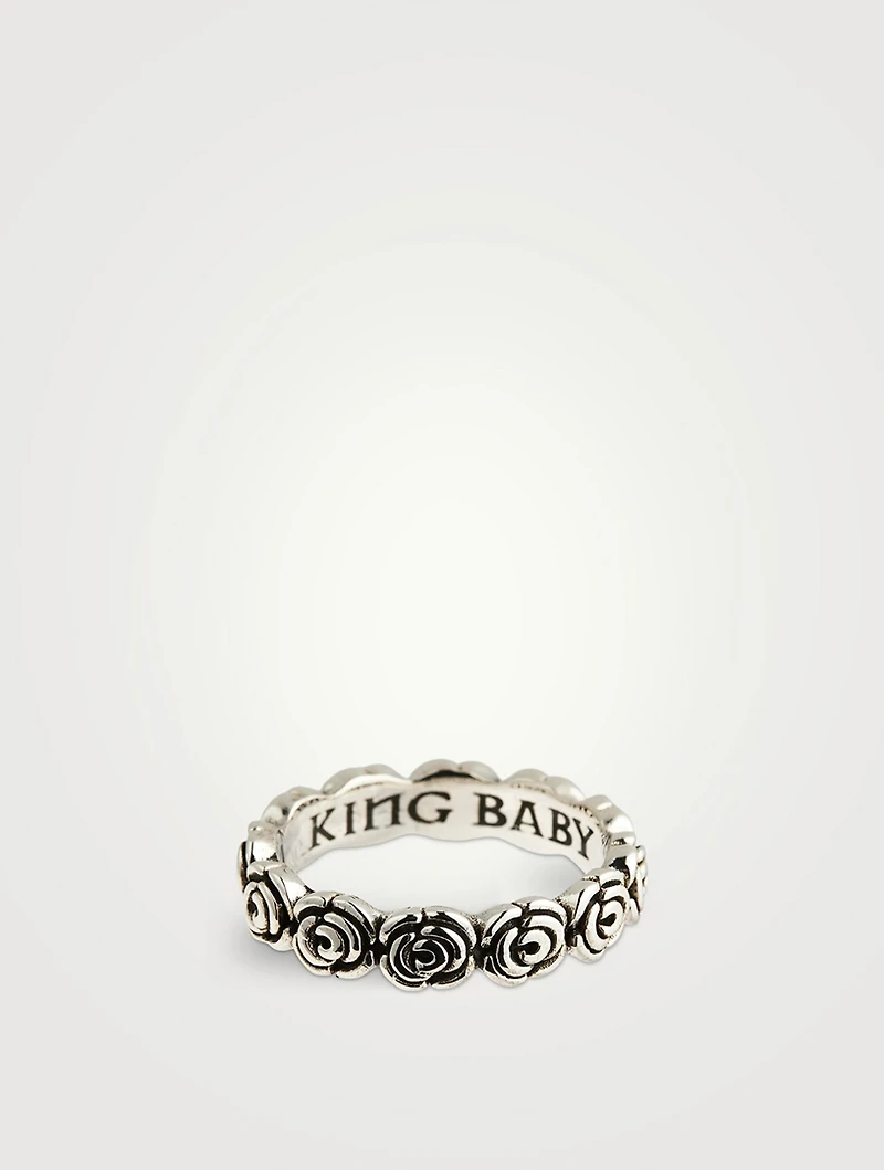 Silver Baby Rose Infinity Ring