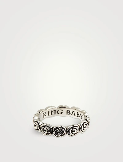 Silver Baby Rose Infinity Ring