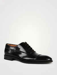 Leather Oxford Shoes With Toe Cap
