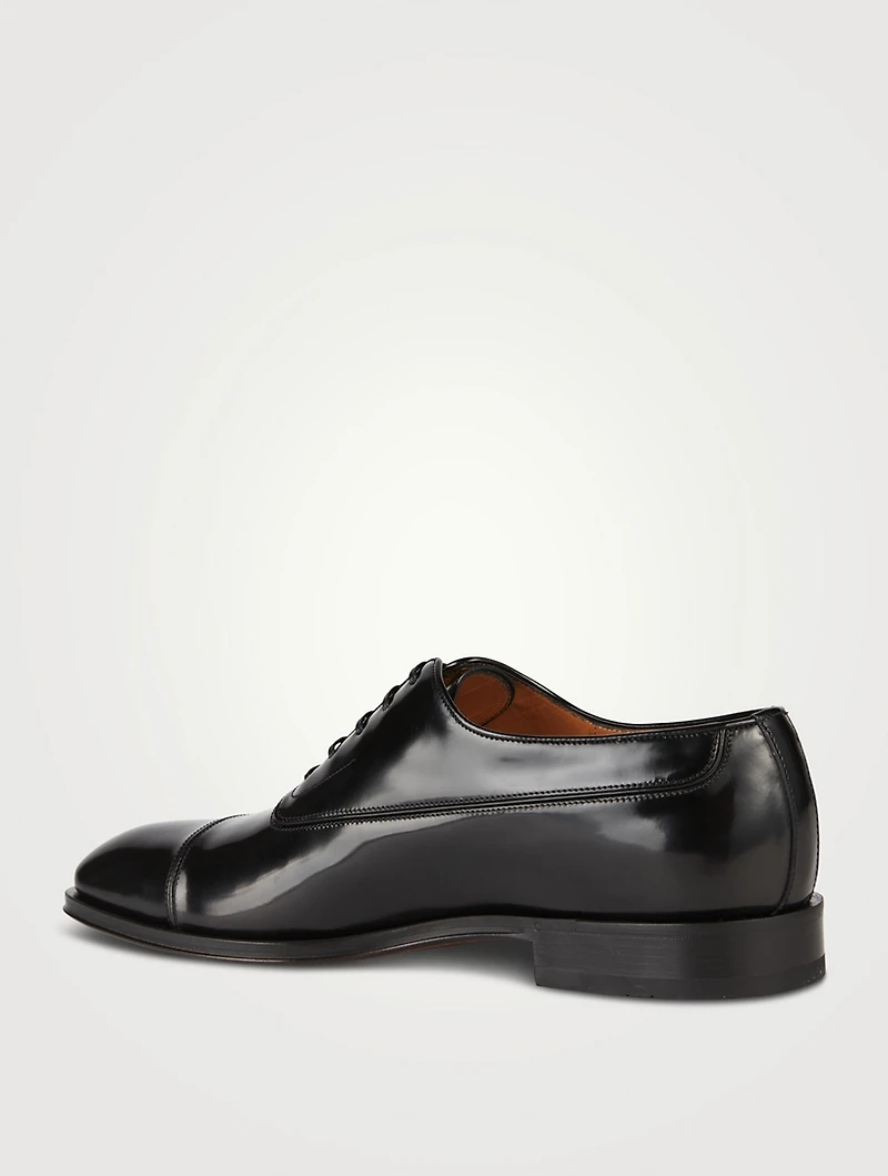 Leather Oxford Shoes With Toe Cap