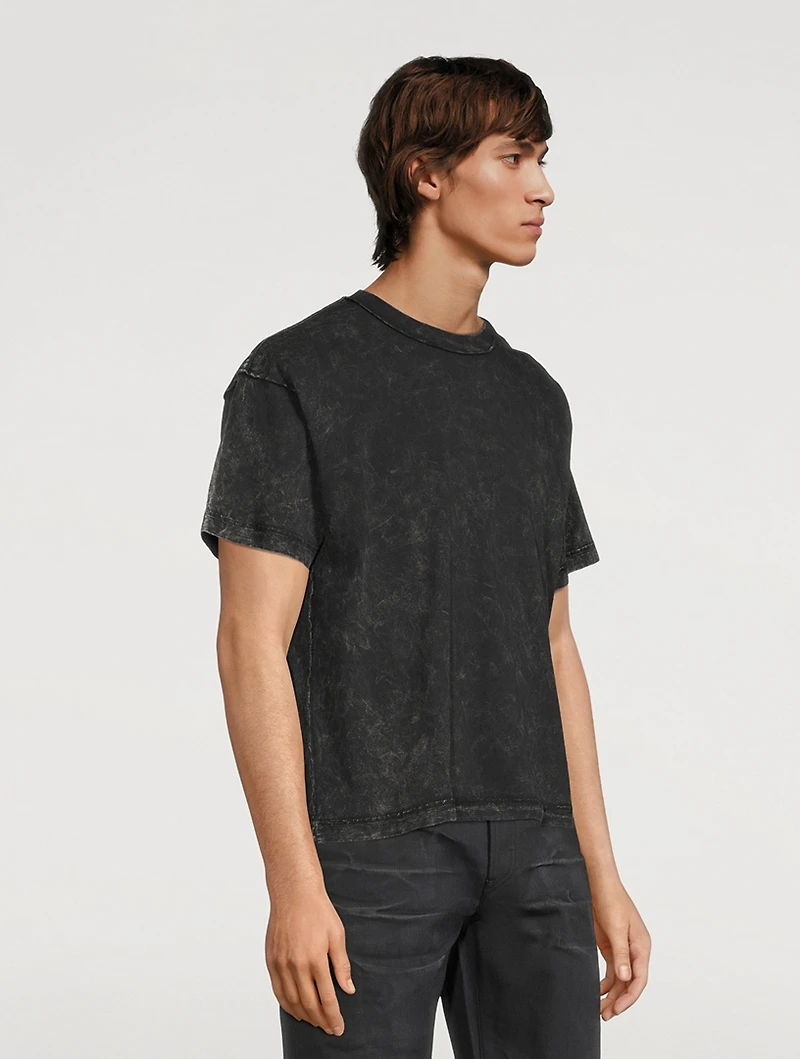 Mineral Wash Cropped Cotton T-Shirt