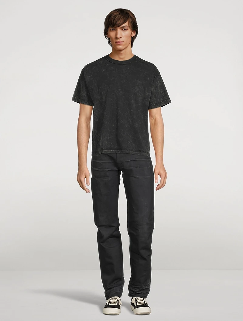 Mineral Wash Cropped Cotton T-Shirt