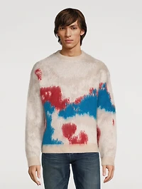 Mohair Jacquard Crewneck Sweater