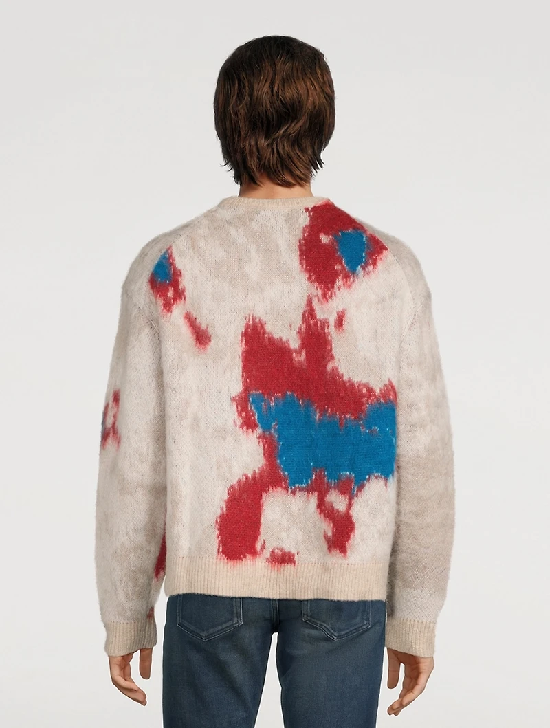 Mohair Jacquard Crewneck Sweater