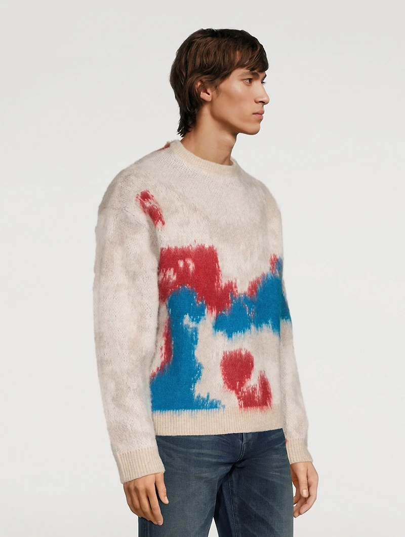 Mohair Jacquard Crewneck Sweater