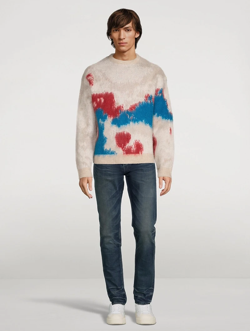 Mohair Jacquard Crewneck Sweater