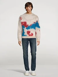 Mohair Jacquard Crewneck Sweater