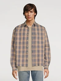 Hemi Cotton Oversized Shirt Plaid Print