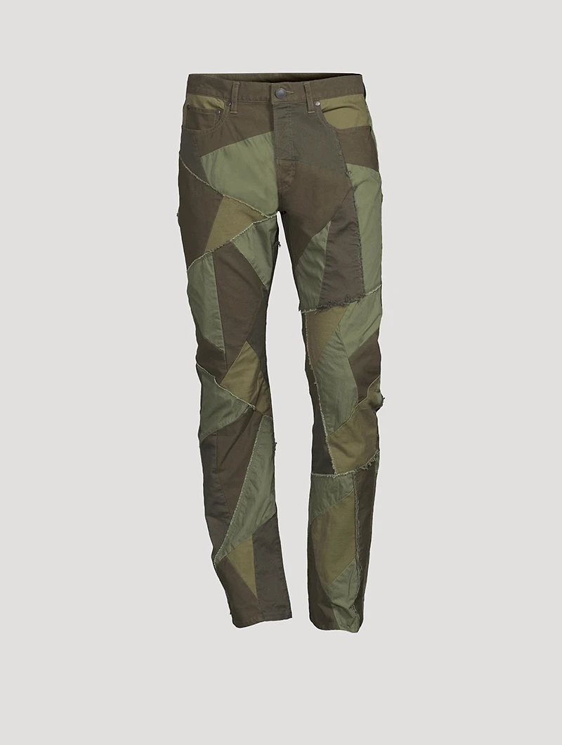 Patchwork Straight-Leg Jeans