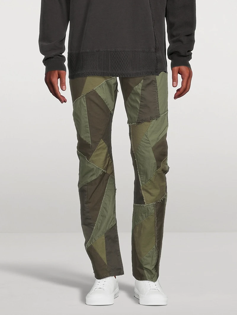 Patchwork Straight-Leg Jeans
