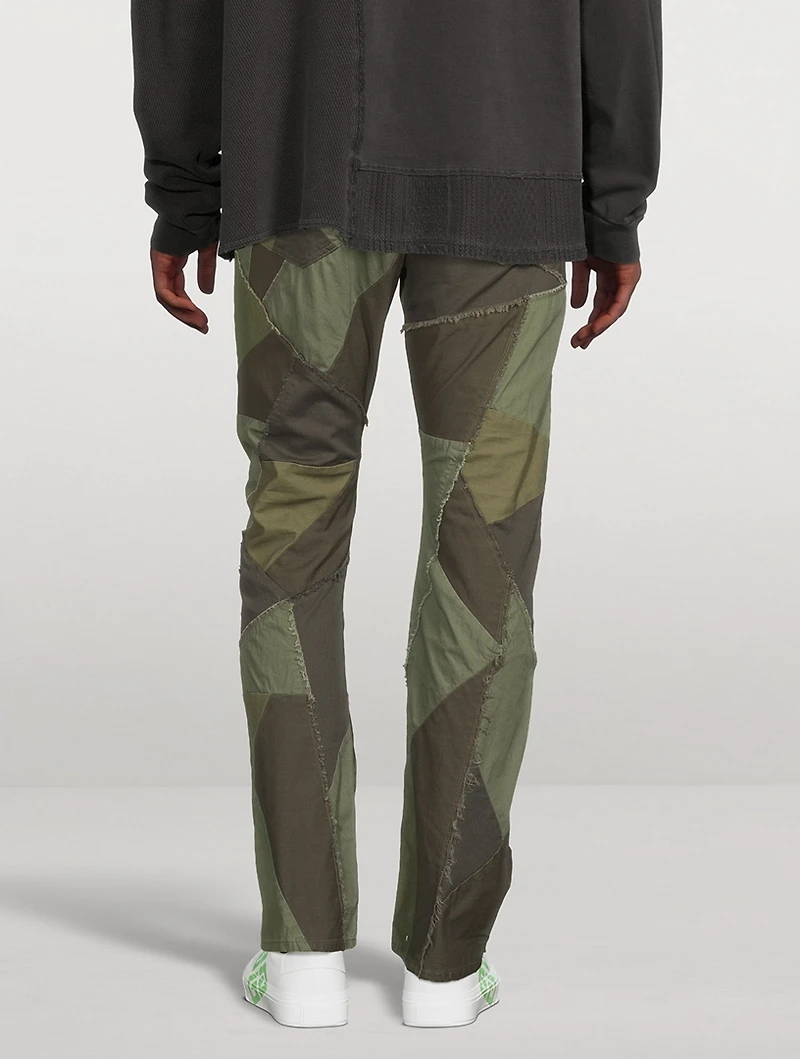 Patchwork Straight-Leg Jeans