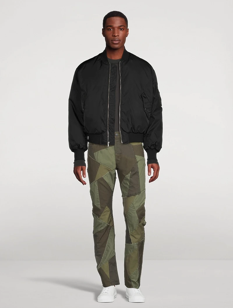 Patchwork Straight-Leg Jeans