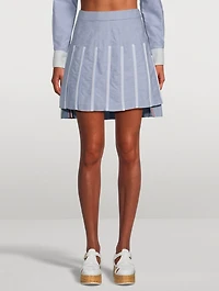 Organza Oxford Pleated Mini Skirt
