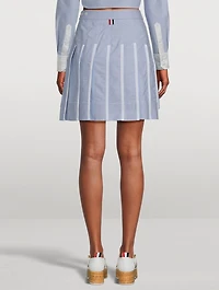 Organza Oxford Pleated Mini Skirt