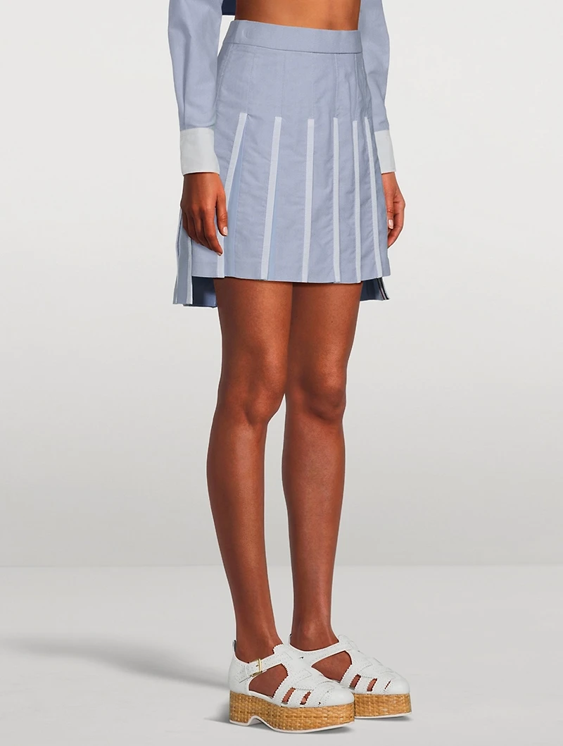 Organza Oxford Pleated Mini Skirt