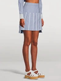 Organza Oxford Pleated Mini Skirt