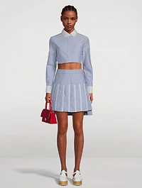 Organza Oxford Pleated Mini Skirt