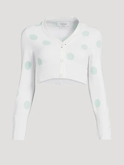Cashmere Polka Dot Cropped Cardigan