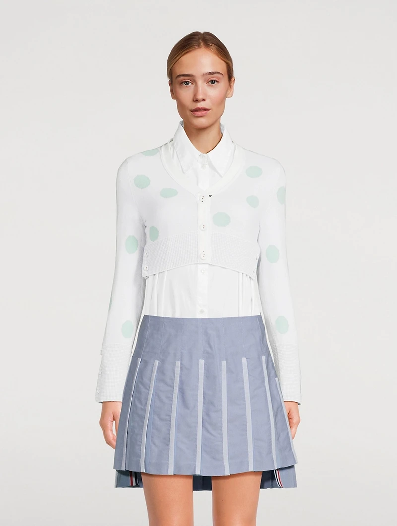 Cashmere Polka Dot Cropped Cardigan
