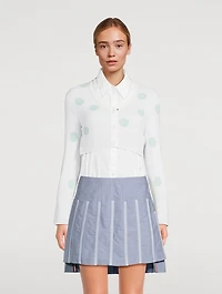 Cashmere Polka Dot Cropped Cardigan