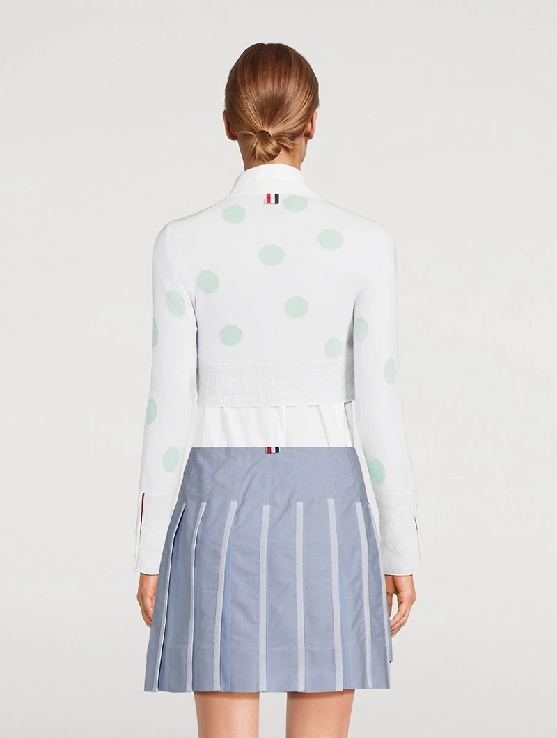 Cashmere Polka Dot Cropped Cardigan
