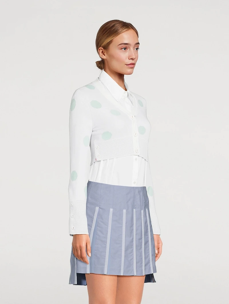 Cashmere Polka Dot Cropped Cardigan