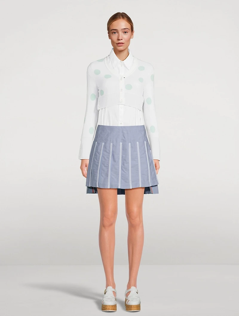 Cashmere Polka Dot Cropped Cardigan