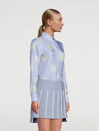 Silk Twill Blouse Polka Dot Print