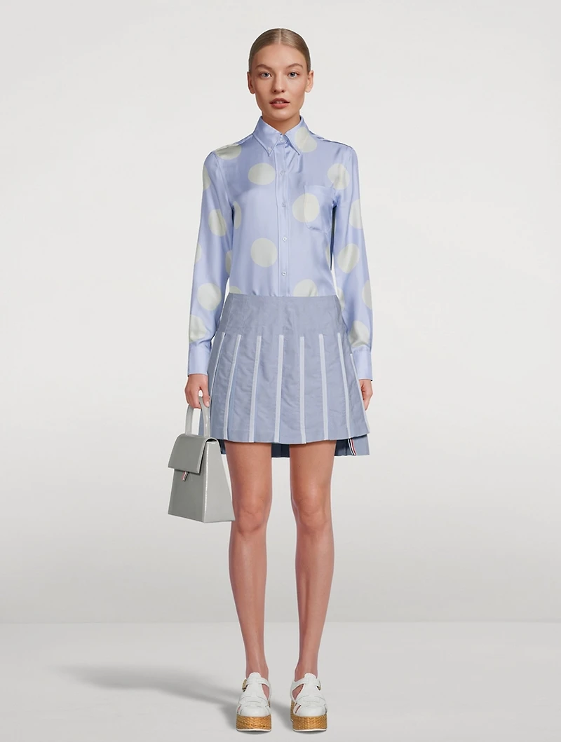 Silk Twill Blouse Polka Dot Print