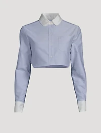 Cropped Cotton And Silk Oxford Shirt