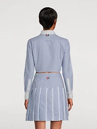 Cropped Cotton And Silk Oxford Shirt