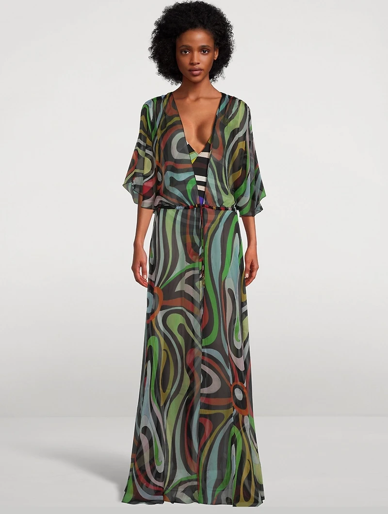 Marmo Silk Creponne Beach Robe