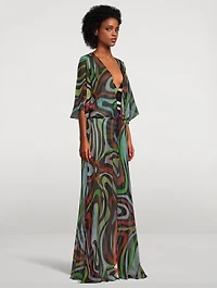 Marmo Silk Creponne Beach Robe