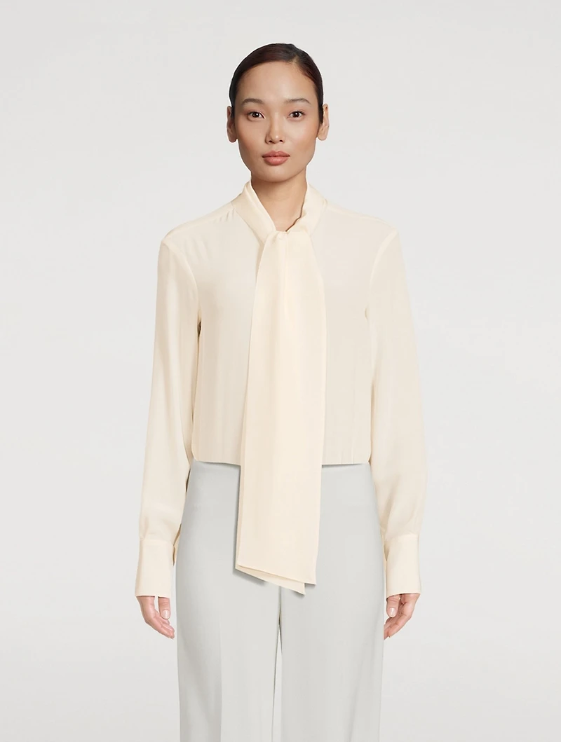 Crêpe De Chine Pussybow Blouse