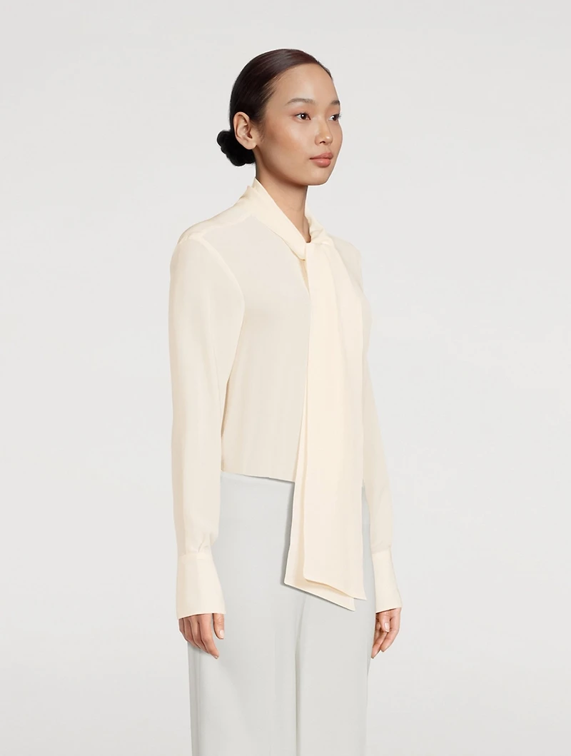 Crêpe De Chine Pussybow Blouse