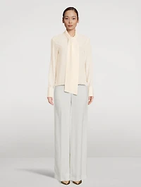 Crêpe De Chine Pussybow Blouse