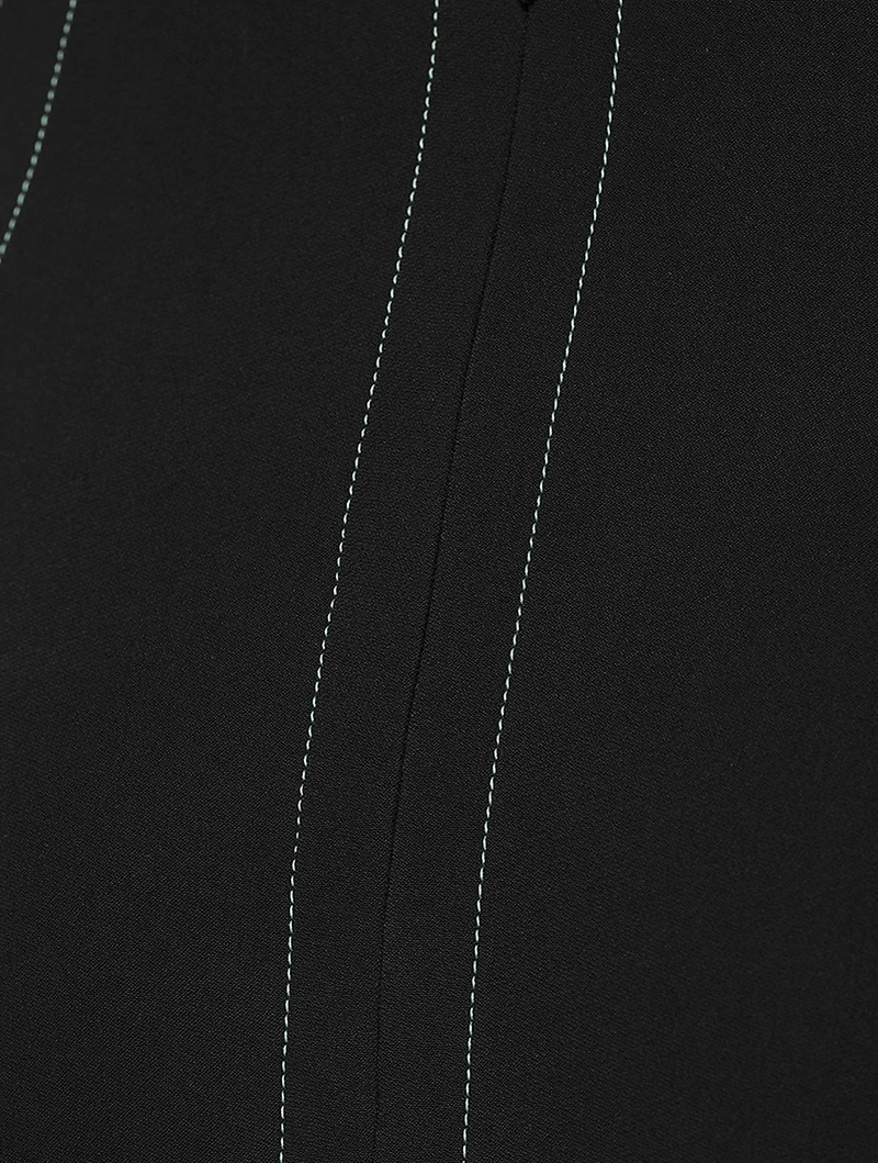 Contrast Seam Midi Skirt
