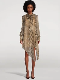 Chiffon Shirt Dress Python Print