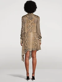 Chiffon Shirt Dress Python Print