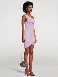 Ruched One-Shoulder Mini Dress