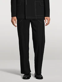 Wool-Blend Relaxed-Fit Pants