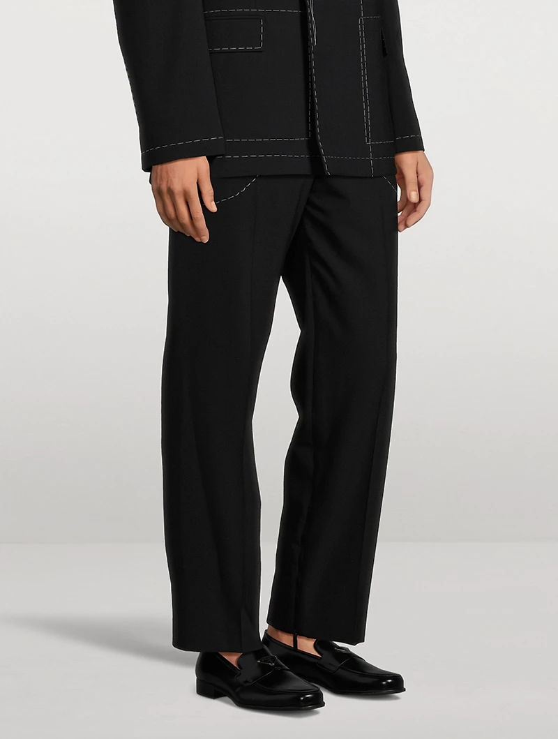 Wool-Blend Relaxed-Fit Pants