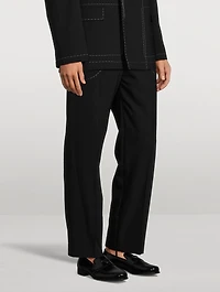 Wool-Blend Relaxed-Fit Pants